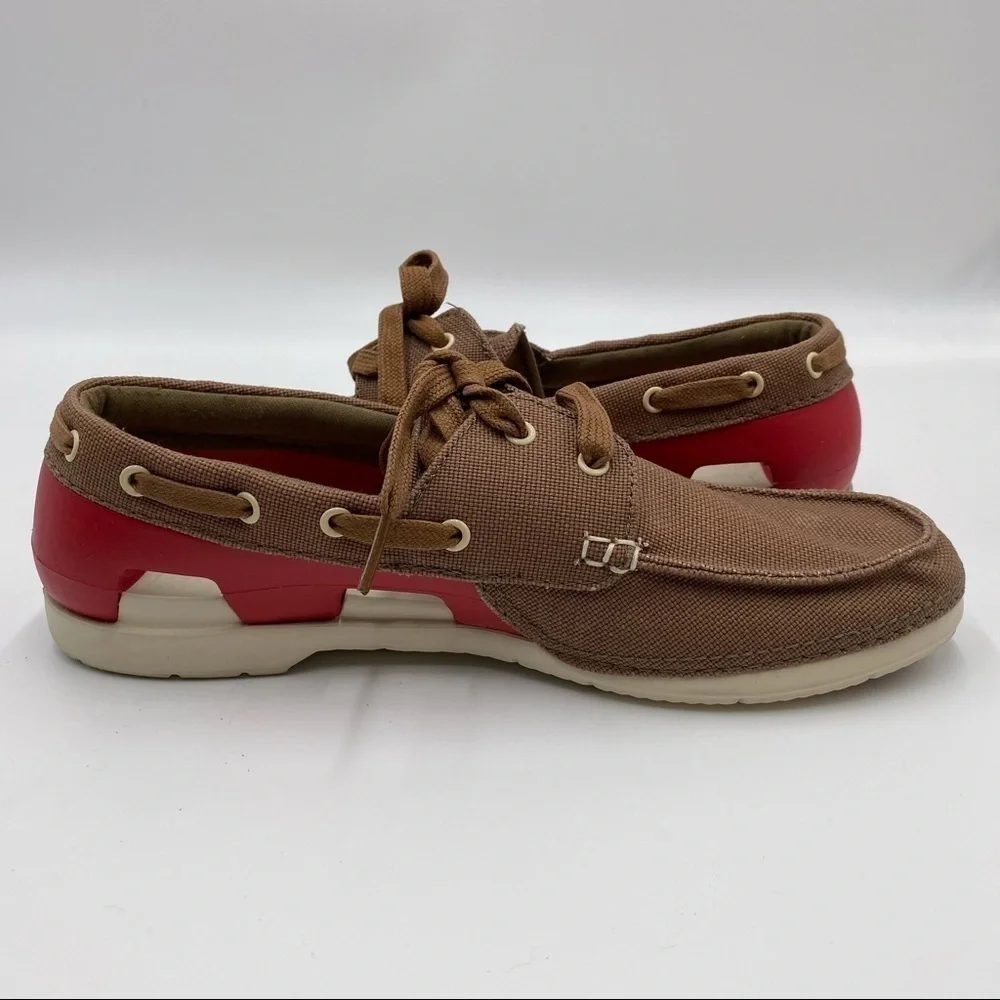 Crocs Men's Beach Line Lace Up Boat Shoes Size 8